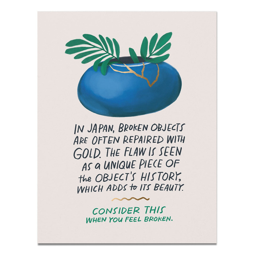 Broken Objects Foil Empathy Card, Box of 8 Single Empathy Cards