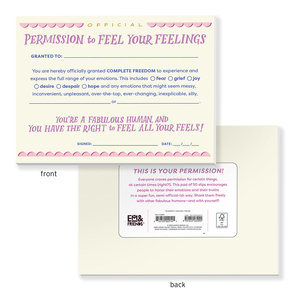 Permission to Feel Your Feelings Notepad