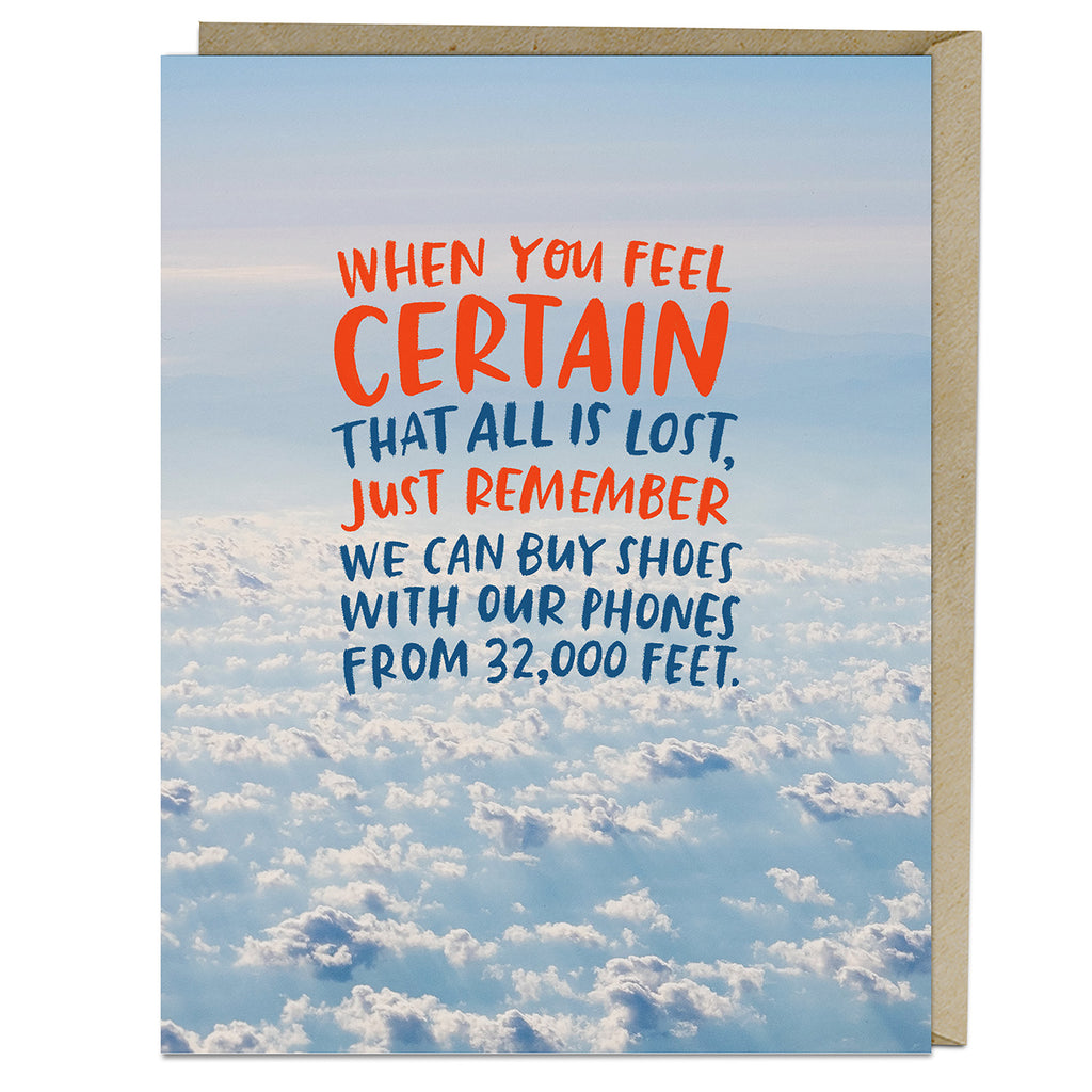 Em & Friends 32,000 Feet Card Blank Greeting Cards with Envelope by Em and Friends, SKU 2-02619