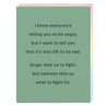 view Em & Friends What to Fight For It’s Okay to Be Sad Empathy Card & Sympathy Card Blank Greeting Cards with Envelope by Em and Friends, SKU 2-02858