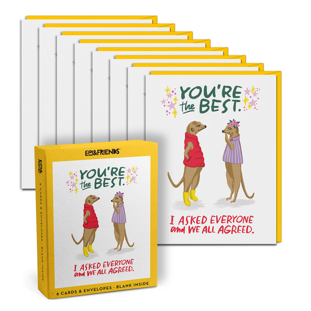 You’re the Best Encouragement Card, Box of 8 Single by Em & Friends, SKU 2-02890