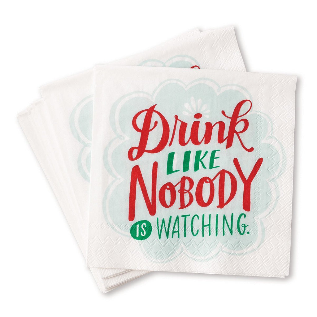 Em & Friends Drink Like Nobody's Watching Cocktail Napkins, Pack of 20 Cocktail Napkins by Em and Friends, SKU 2-02396
