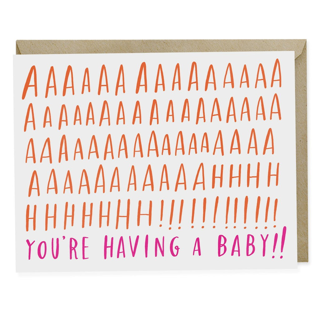 Em & Friends Aaaaaahhh! You're Having A Baby! Card Blank Greeting Cards with Envelope by Em and Friends, SKU 2-02027