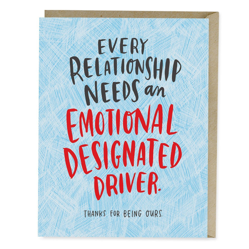 Em & Friends Emotional Designated Driver Card Sale Greeting Card by Em and Friends, SKU 2-02413
