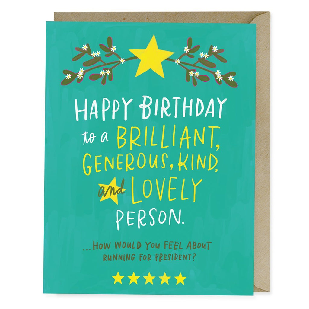 Em & Friends Birthday President Card Blank Greeting Cards with Envelope by Em and Friends, SKU 2-02477