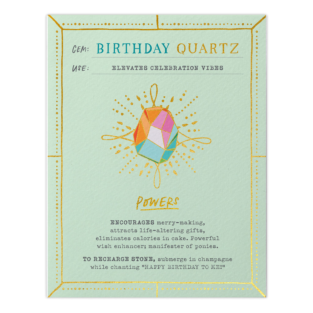 Birthday Quartz Fantasy Stone Card (No Pin)