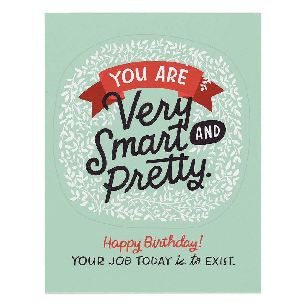 You Are Very Smart and Pretty Birthday Sticker Card