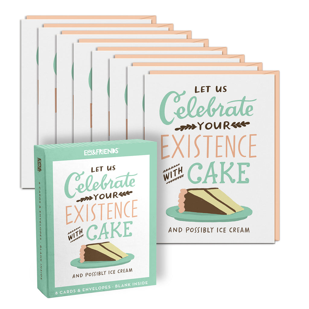 Celebrate With Cake Card, Box of 8 Single Birthday Cards