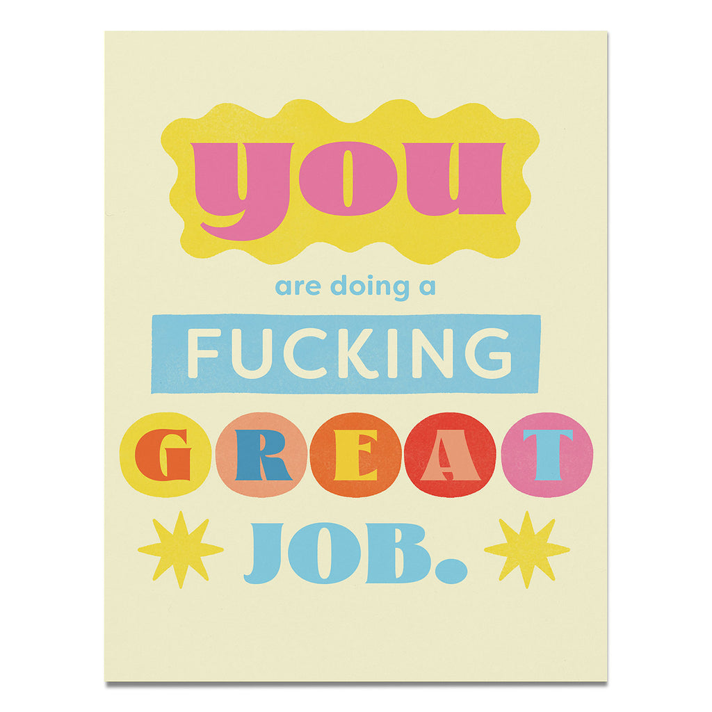 Doing Fucking Great Encouragment Greeting Cards