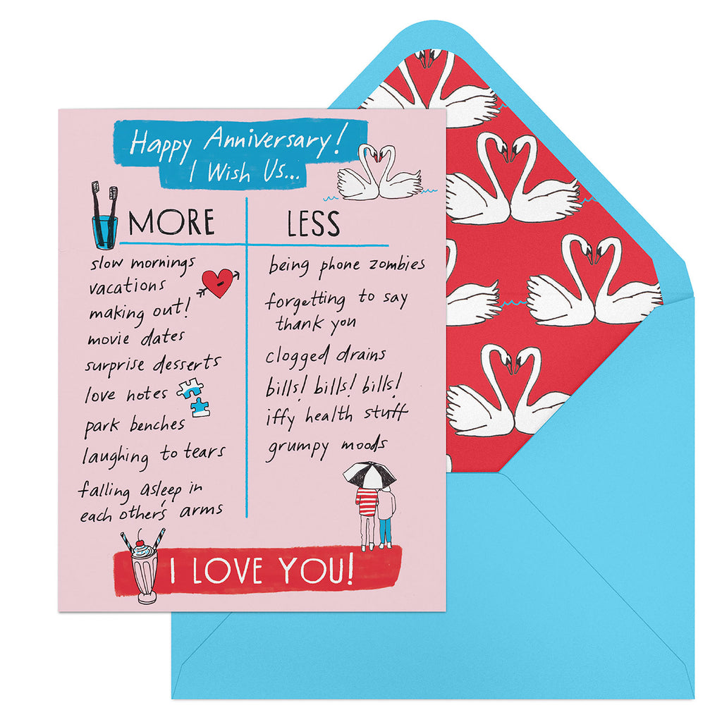 Julia Rothman Anniversary More/Less Greeting Cards