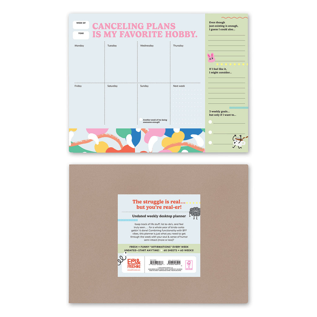 Struggle Is Real Undated Weekly Desktop Planner, 60 Weeks