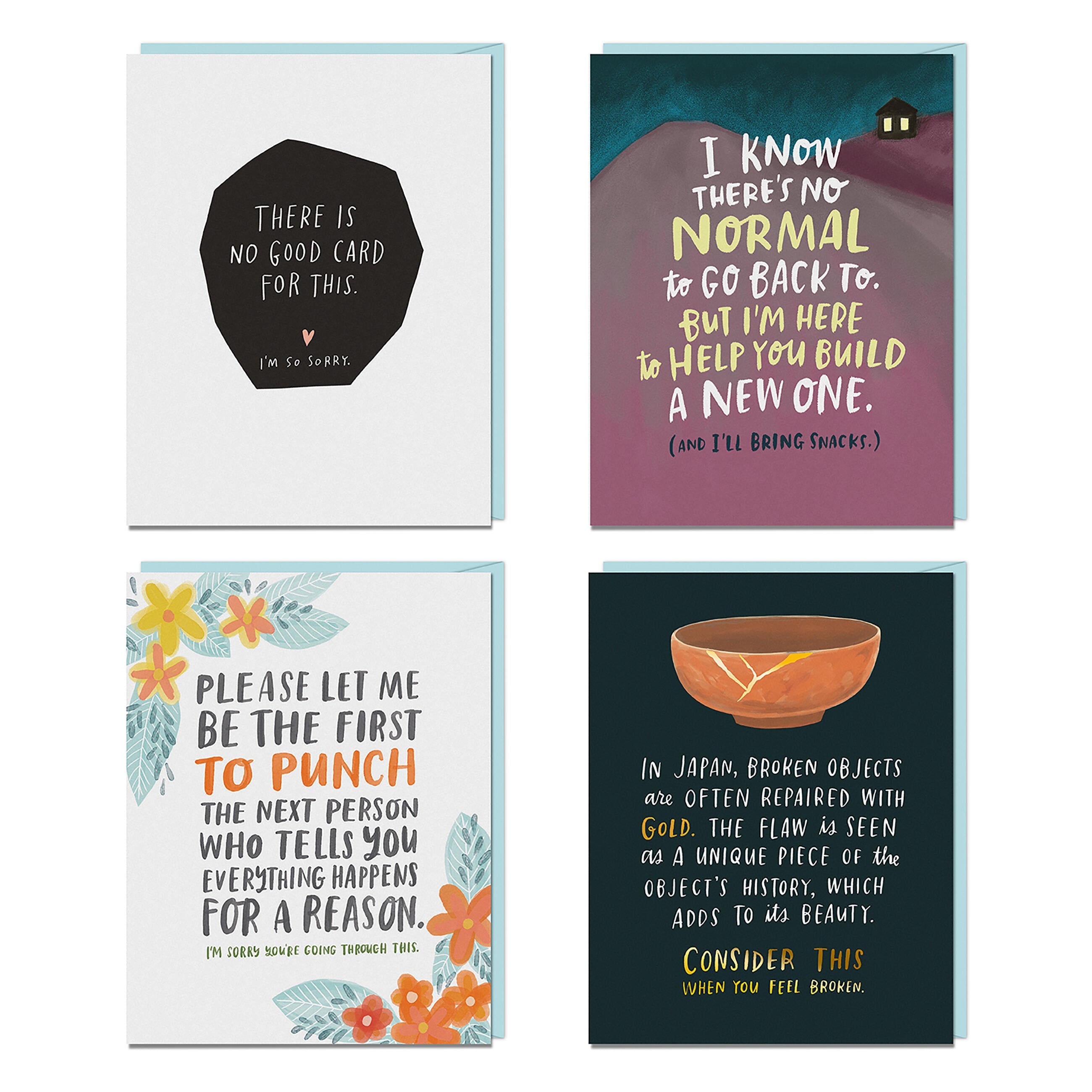 Sympathy Cards, 8 Assorted Empathy Cards By Em & Friends