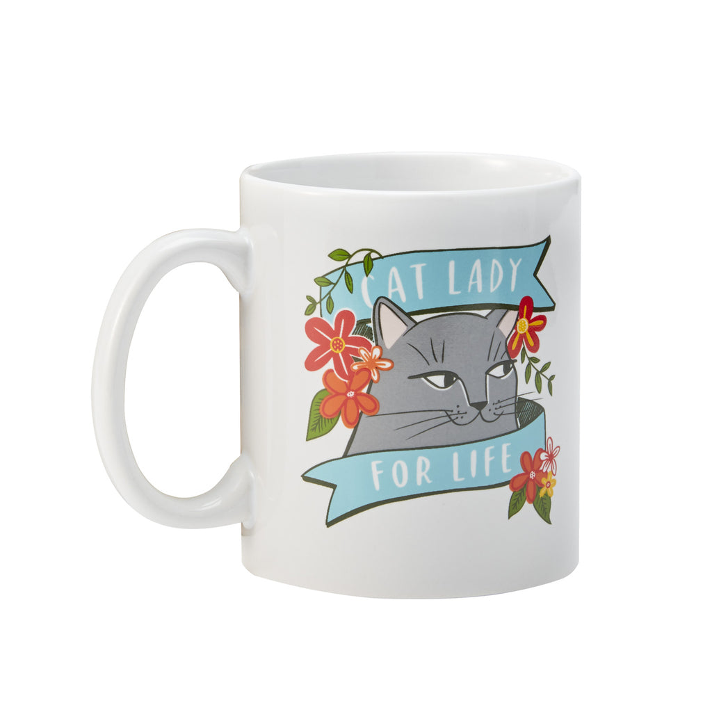 Em & Friends Cat Lady Mug (Gray) Coffee Mugs by Em and Friends, SKU 2-02241