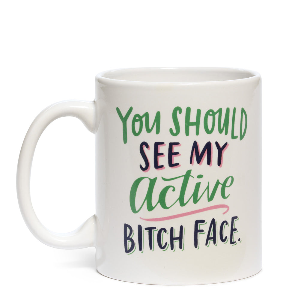 Em & Friends Active Bitch Face Mug Coffee Mugs by Em and Friends, SKU 2-02580