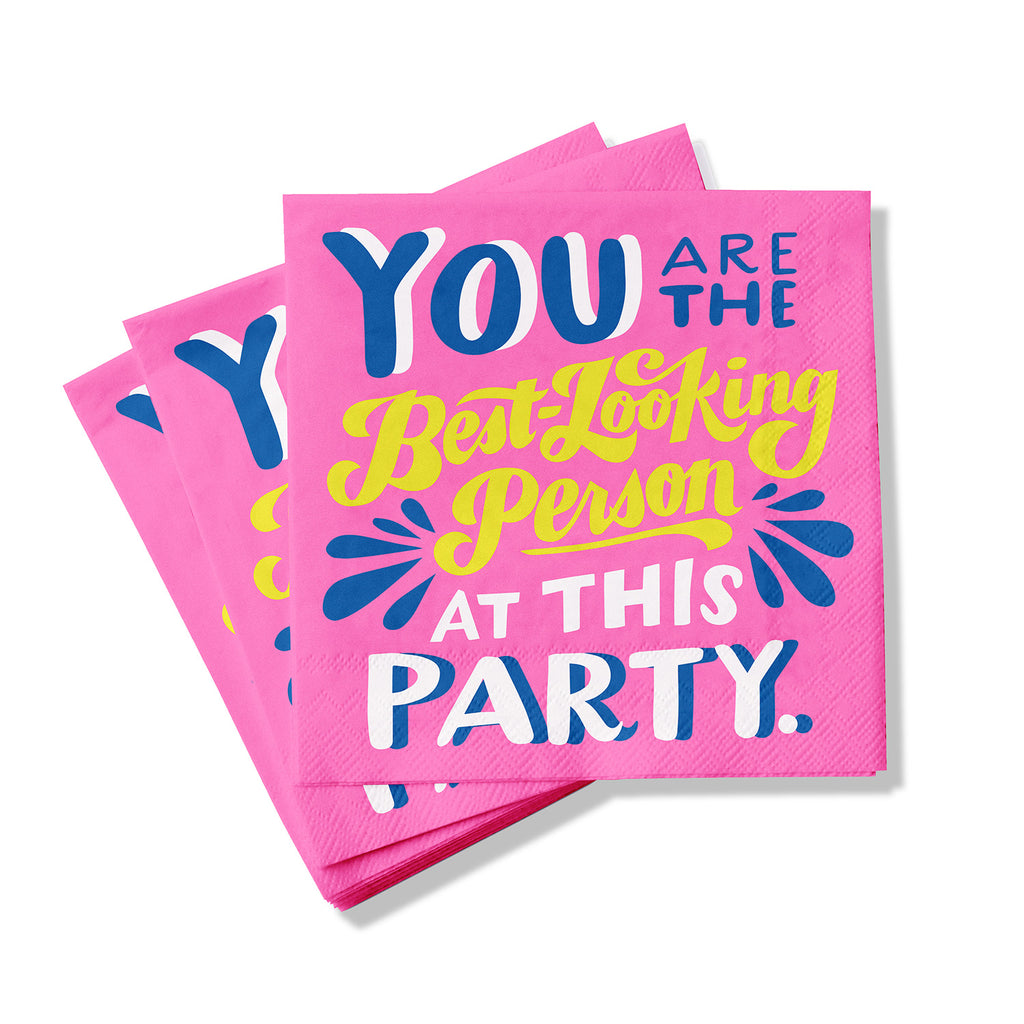 Em & Friends Best-Looking Person Cocktail Napkins, Pack of 20 by Em and Friends, SKU 2-02589