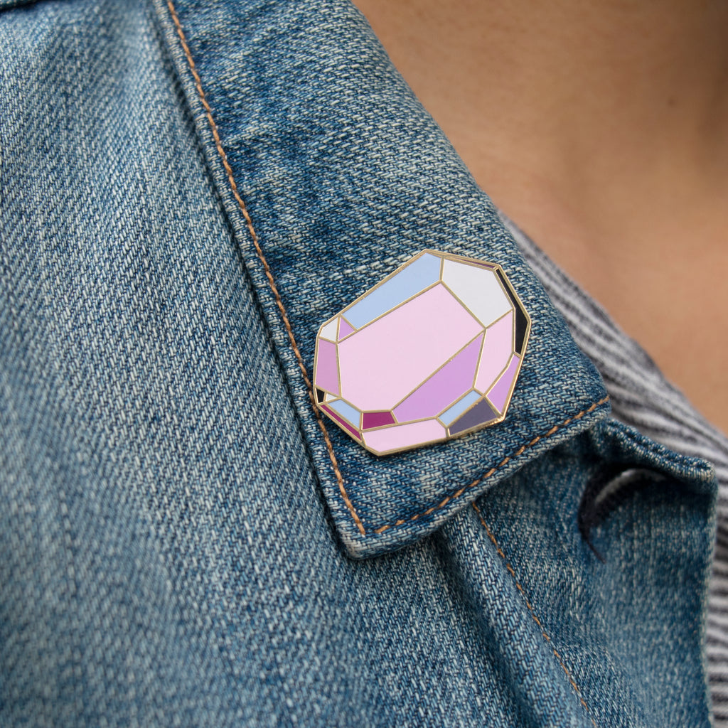 Em & Friends Persistethyst Fantasy Stone Pin & Card Spiritual Greeting Card & Pin by Em and Friends