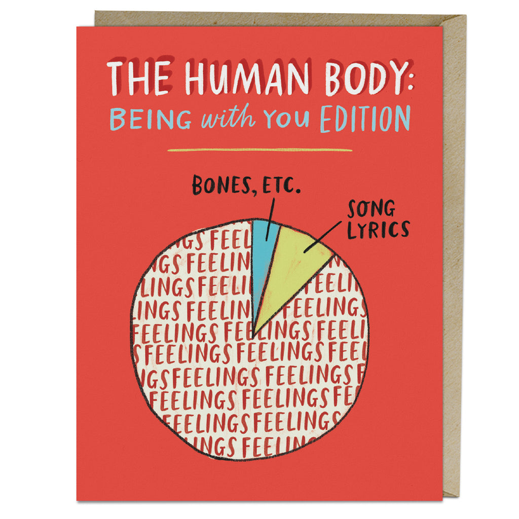 Em & Friends Human Body Pie Chart Love Card Blank Greeting Cards with Envelope by Em and Friends, SKU 2-02602