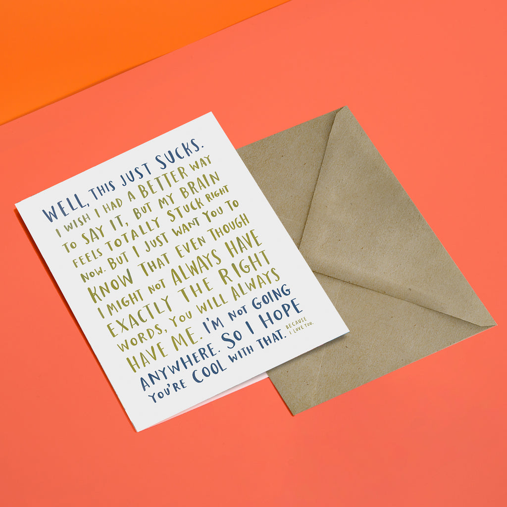Em & Friends Awkward Sympathy Empathy Card & Sympathy Card Blank Greeting Cards with Envelope by Em and Friends