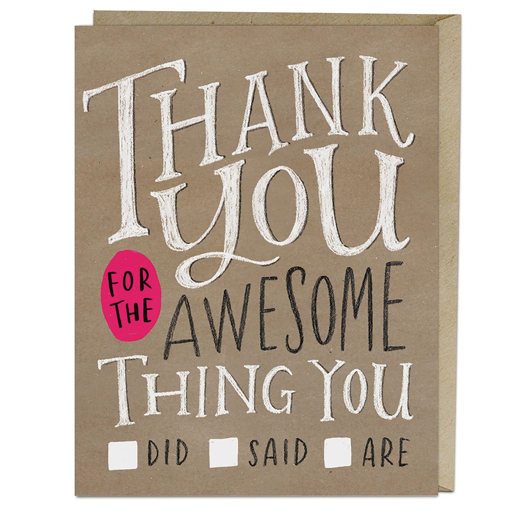 Em & Friends Thank You Check Box Card Blank Greeting Cards with Envelope by Em and Friends, SKU 2-02052