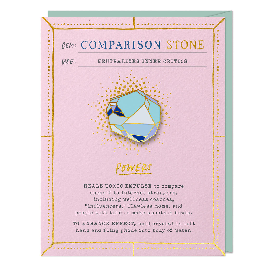 Em & Friends Comparison Stone Fantasy Stone Pin & Card Spiritual Greeting Card & Pin by Em and Friends, SKU 2-02598