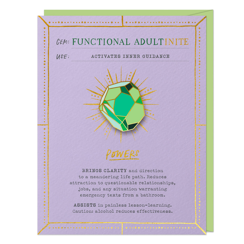 Em & Friends Functional Adultinite Fantasy Stone Pin & Card Spiritual Greeting Card & Pin by Em and Friends, SKU 2-02600