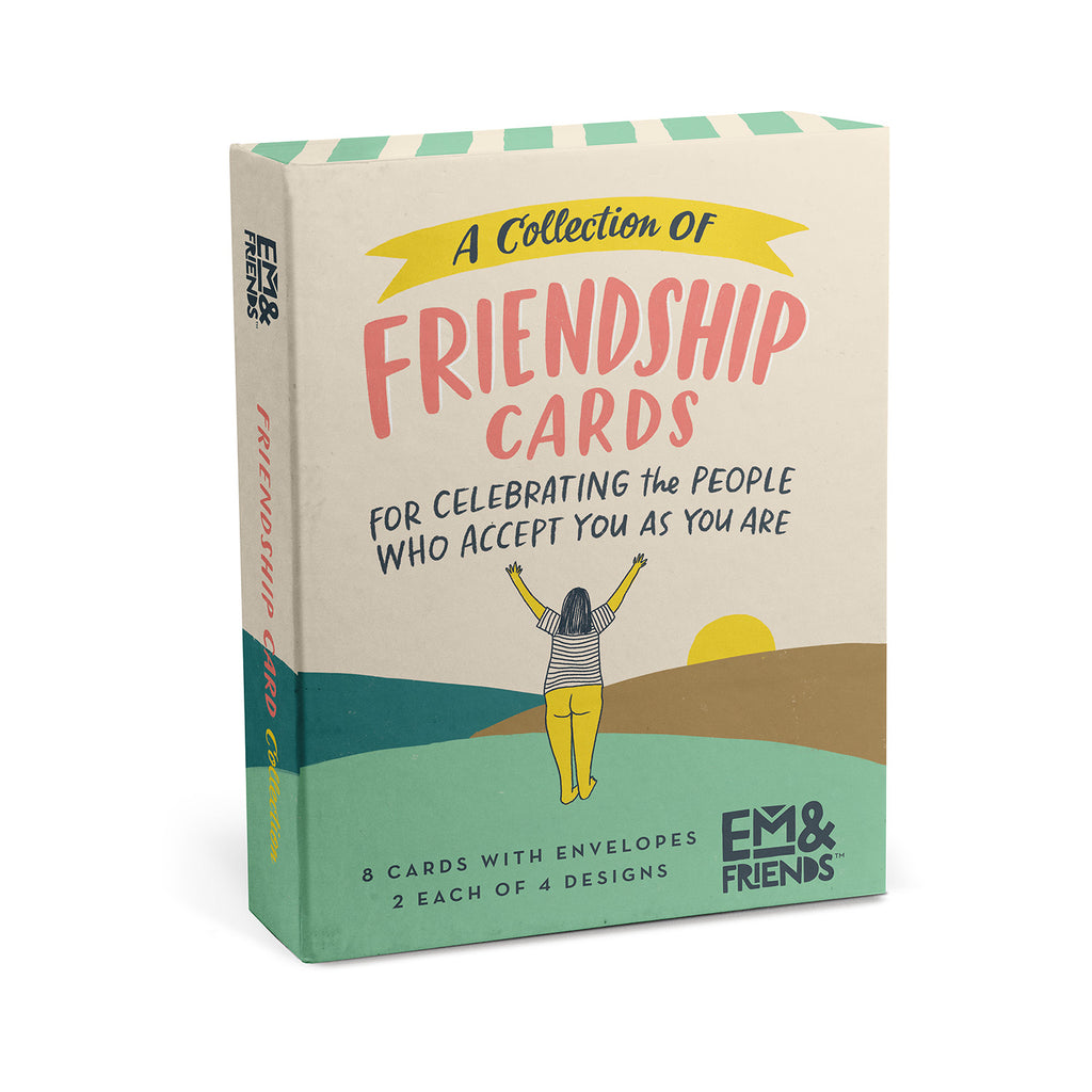 Em & Friends Friendship/Encouragement Cards, Box of 8 Assorted Blank Greeting Cards and Envelopes by Em and Friends
