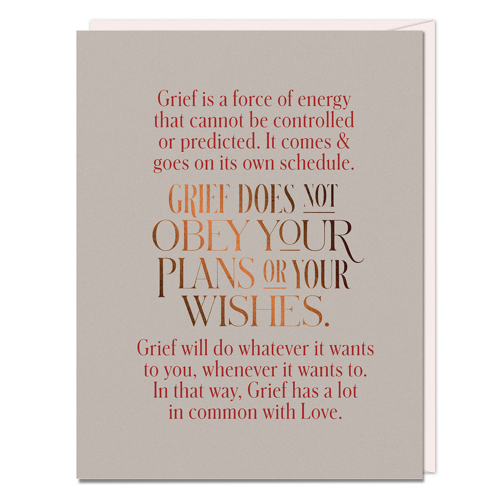 Em & Friends Grief Does Not Obey Card Blank Greeting Cards with Envelope by Em and Friends, SKU 2-02770