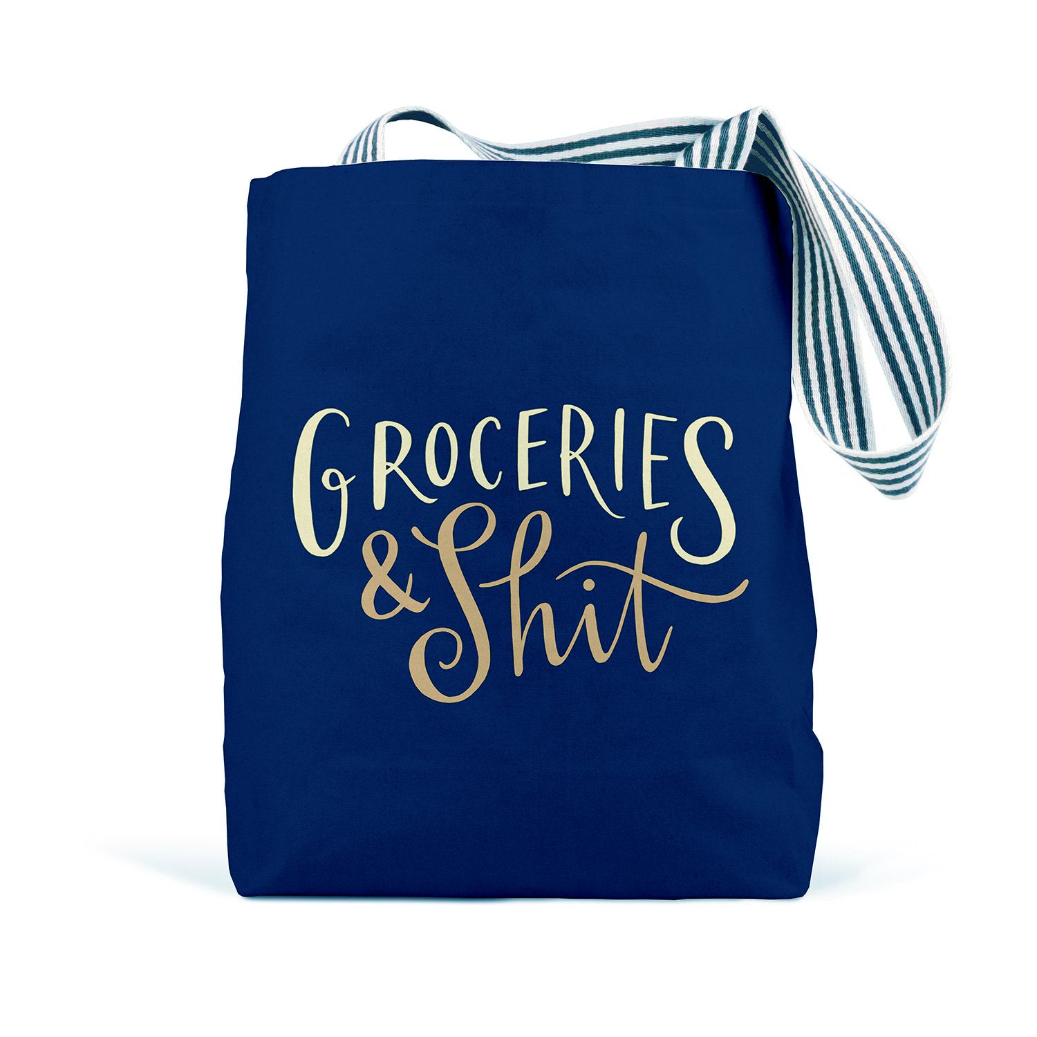 Emily McDowell - Groceries & Shit Tote Bag Navy