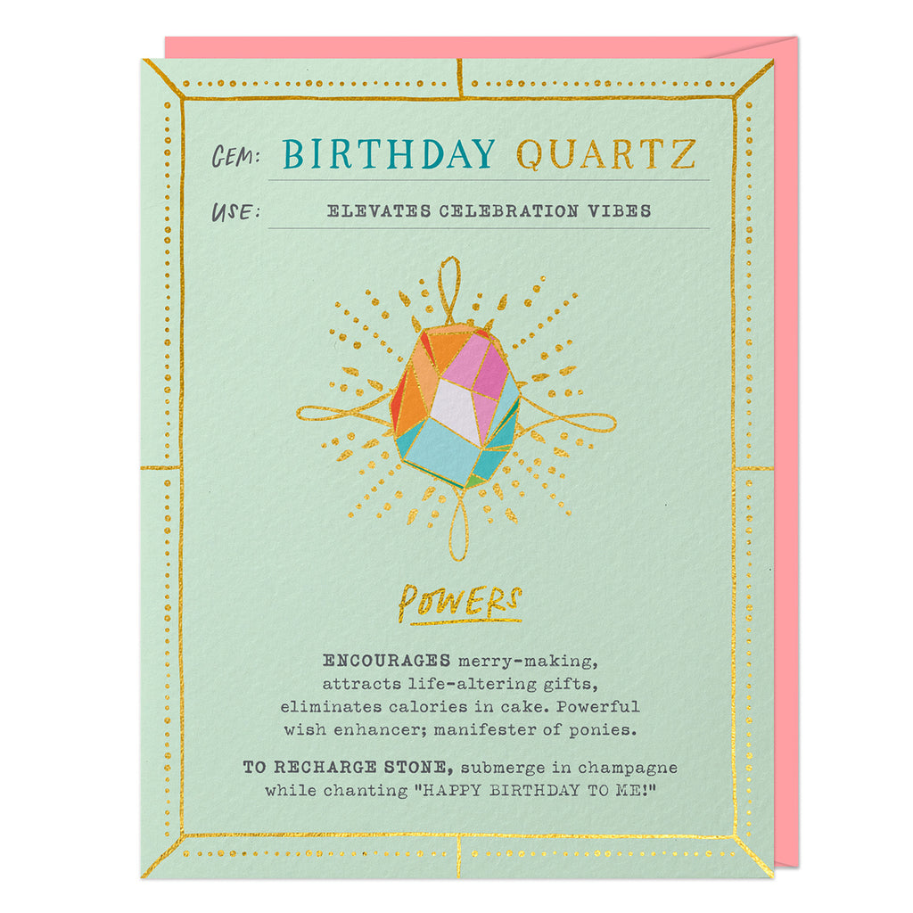 Em & Friends Birthday Quartz Fantasy Stone Card (No Pin) Blank Greeting Cards with Envelope by Em and Friends, SKU 2-02793