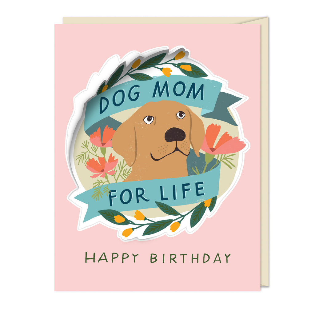 Em & Friends Dog Mom for Life Birthday Sticker Card Blank Greeting Cards with Envelope by Em and Friends, SKU 2-02799