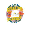 view Em & Friends Cat Lady for Life Birthday Sticker Card Blank Greeting Cards with Envelope by Em and Friends