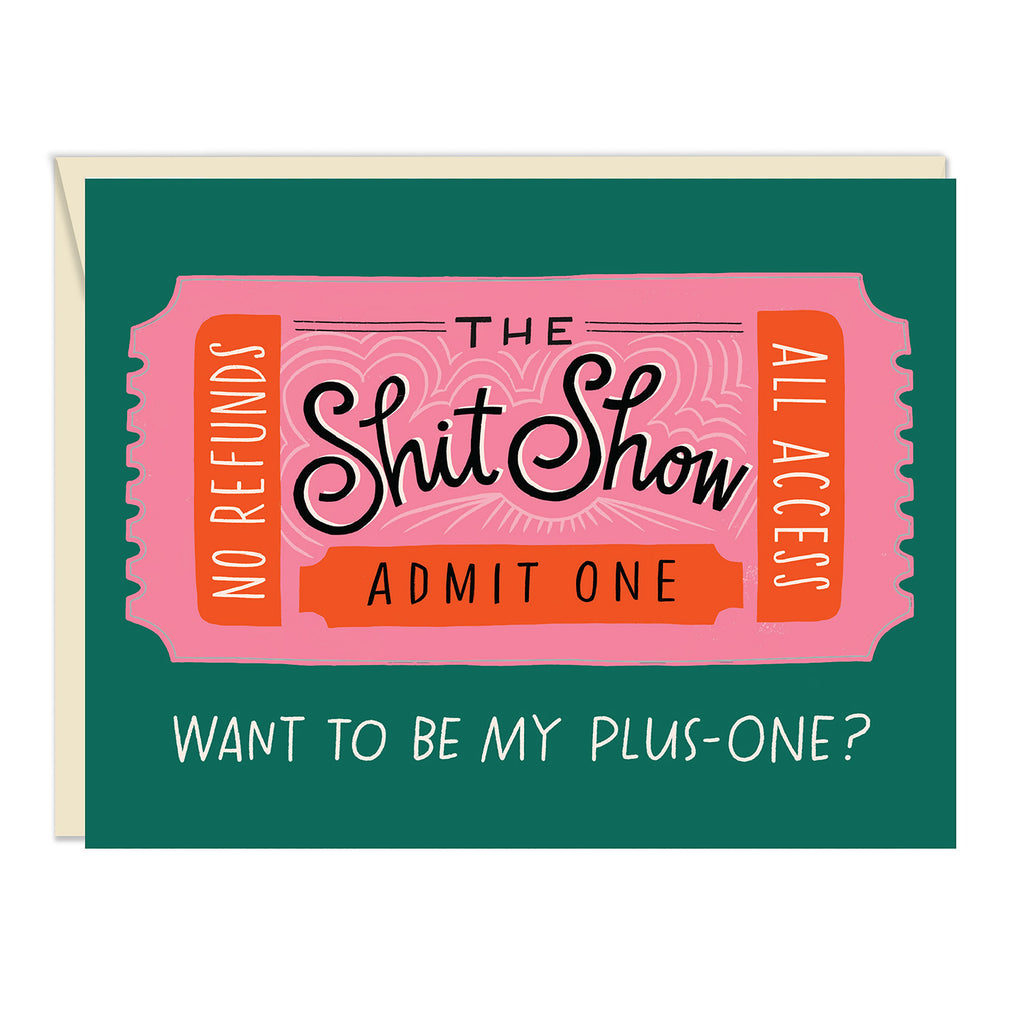 Em & Friends The Shit Show Sticker Card Blank Greeting Cards with Envelope by Em and Friends