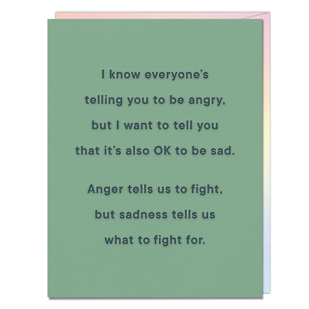 Em & Friends What to Fight For It’s Okay to Be Sad Empathy Card & Sympathy Card Blank Greeting Cards with Envelope by Em and Friends, SKU 2-02858