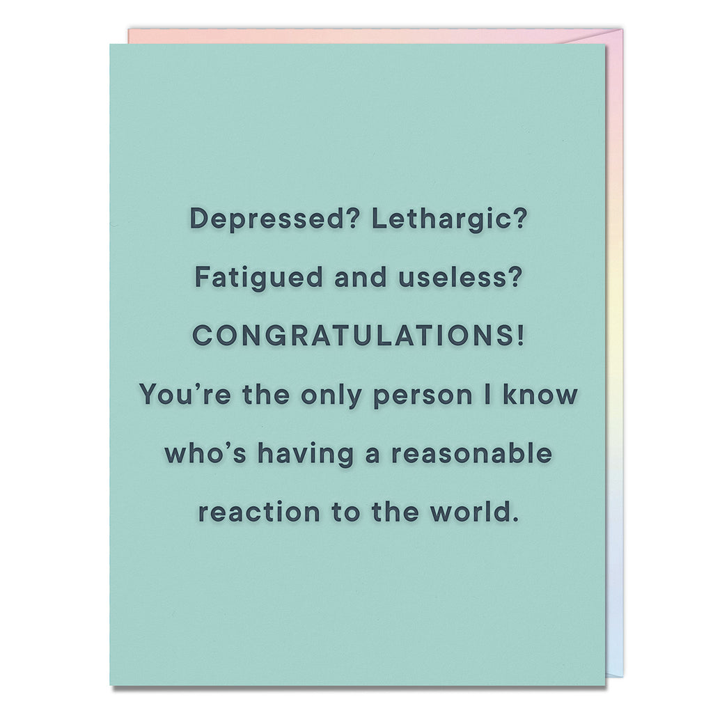 Em & Friends Reaction to the World Encouragement / Friendship Card Blank Greeting Cards with Envelope by Em and Friends, SKU 2-02861