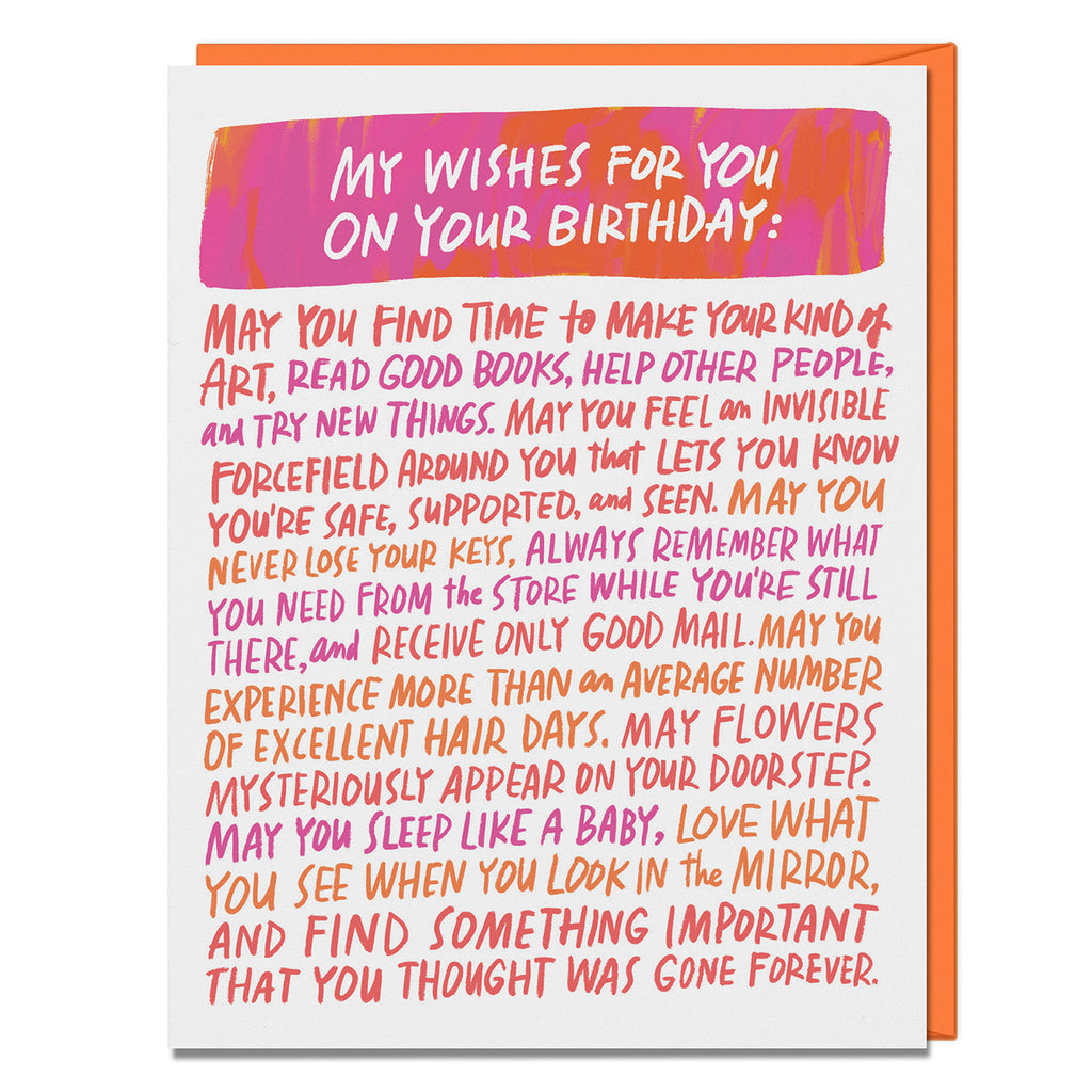 Wishes for You Birthday Card, Box of 8 Single by Em & Friends, SKU 2-02888