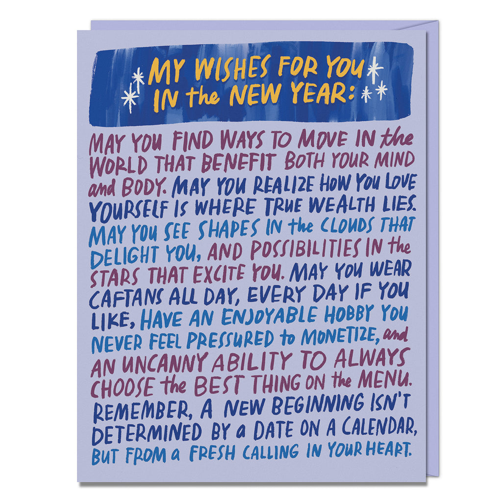 Wishes for You Card, Box of 8 Single New Year Cards, SKU 2-02893