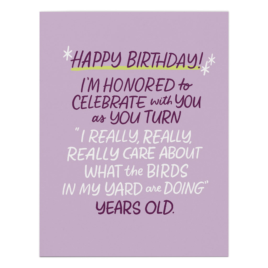Care About Birds Years Old Birthday Card