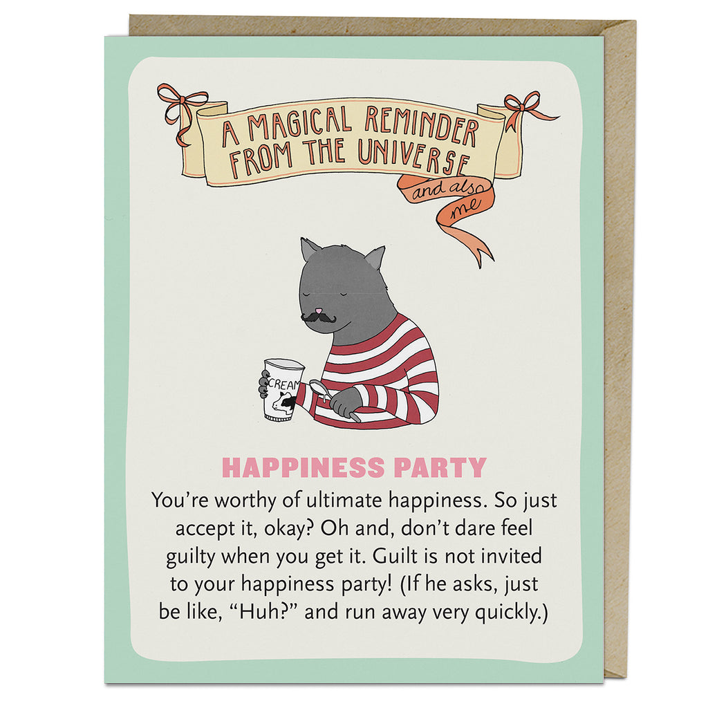 Em & Friends Happiness Party Affirmators!® Greeting Card Blank Greeting Cards with Envelope by Em and Friends, SKU 2-02836