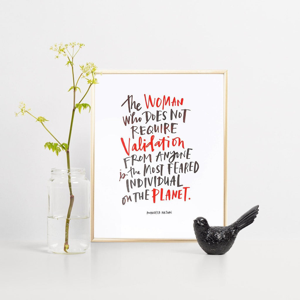 Em & Friends "The Woman Who Does Not Require Validation" Print: 11 x 14 by Em and Friends, SKU 2-02182
