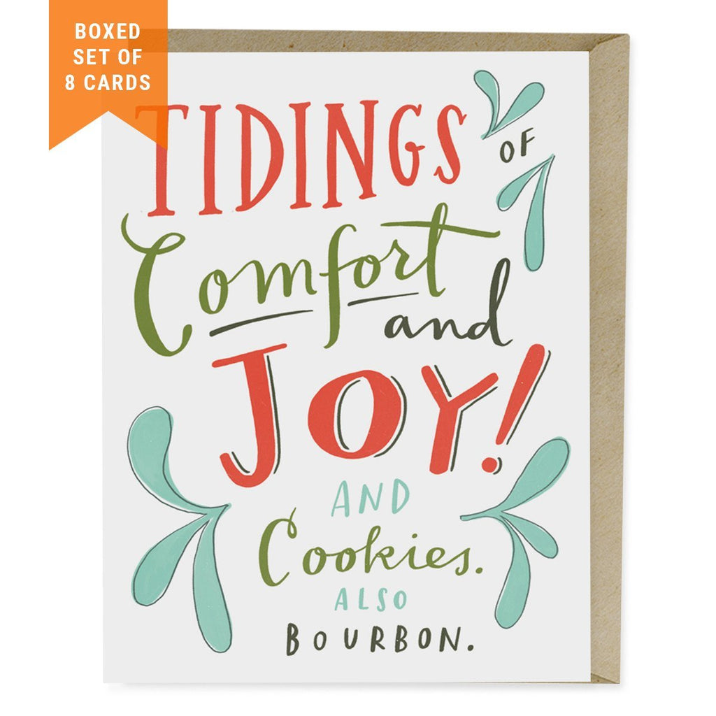 Em & Friends Cookies & Bourbon Holiday Card, Box of 8 by Em and Friends, SKU 2-02001