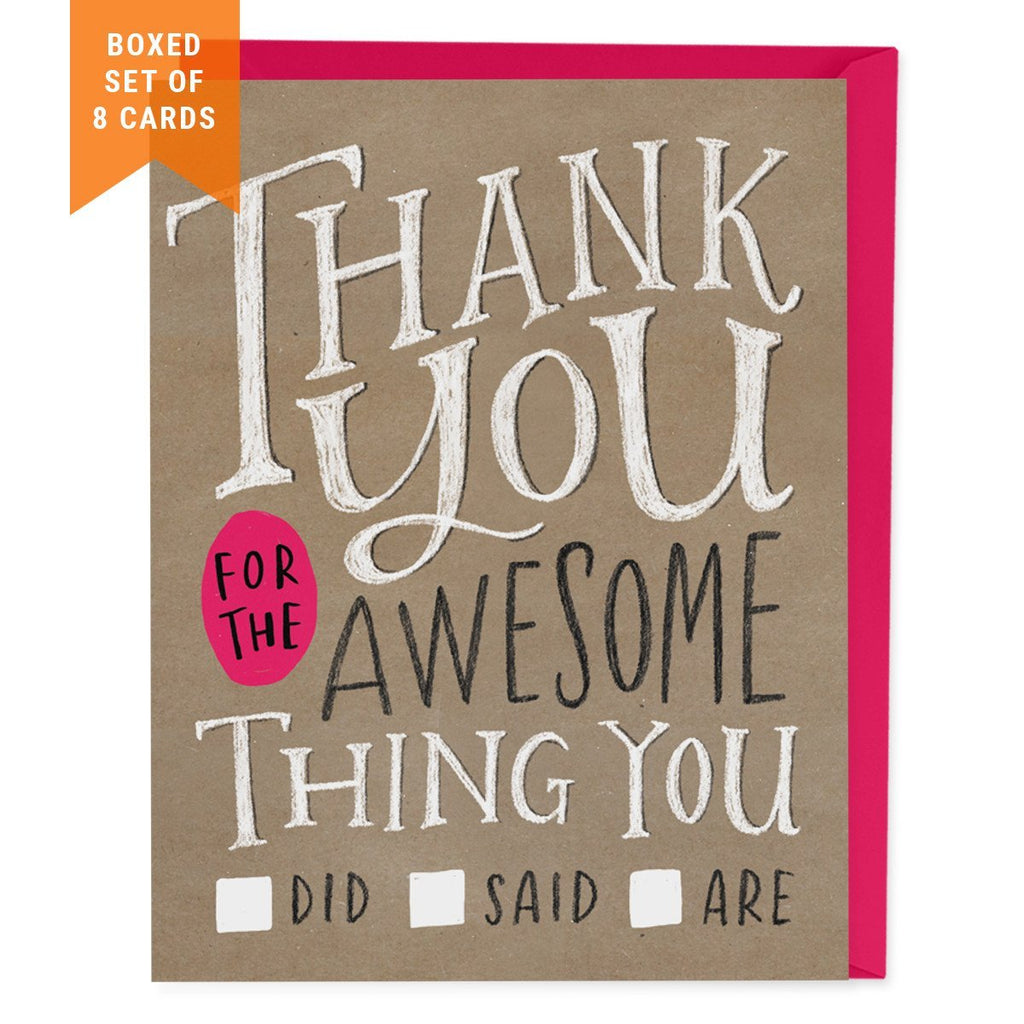 Em & Friends Thank You Check Box Card, Box of 8 by Em and Friends, SKU 2-02053