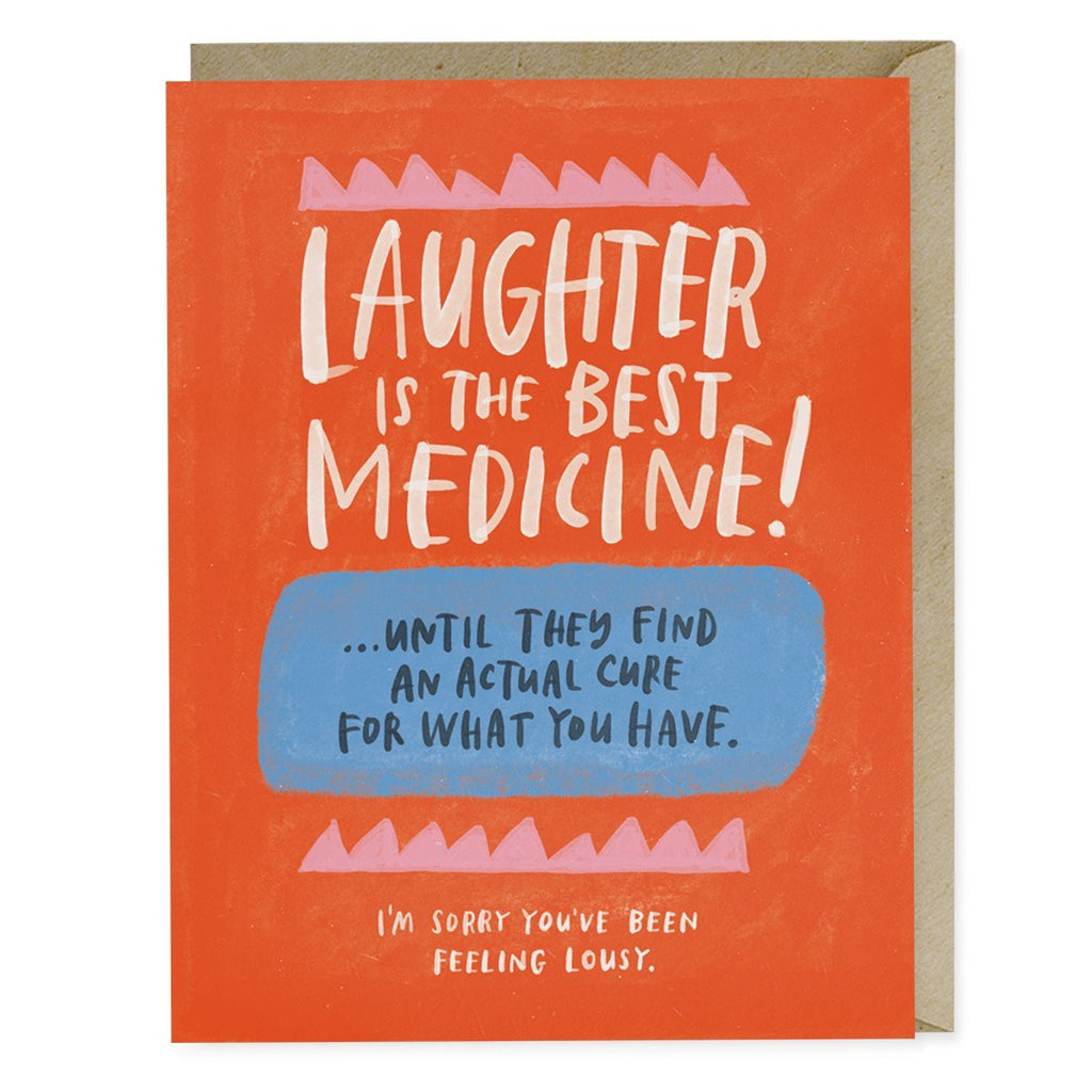 Em & Friends Laughter is the Best Medicine Empathy Card & Sympathy Card by Em and Friends, SKU 2-02253