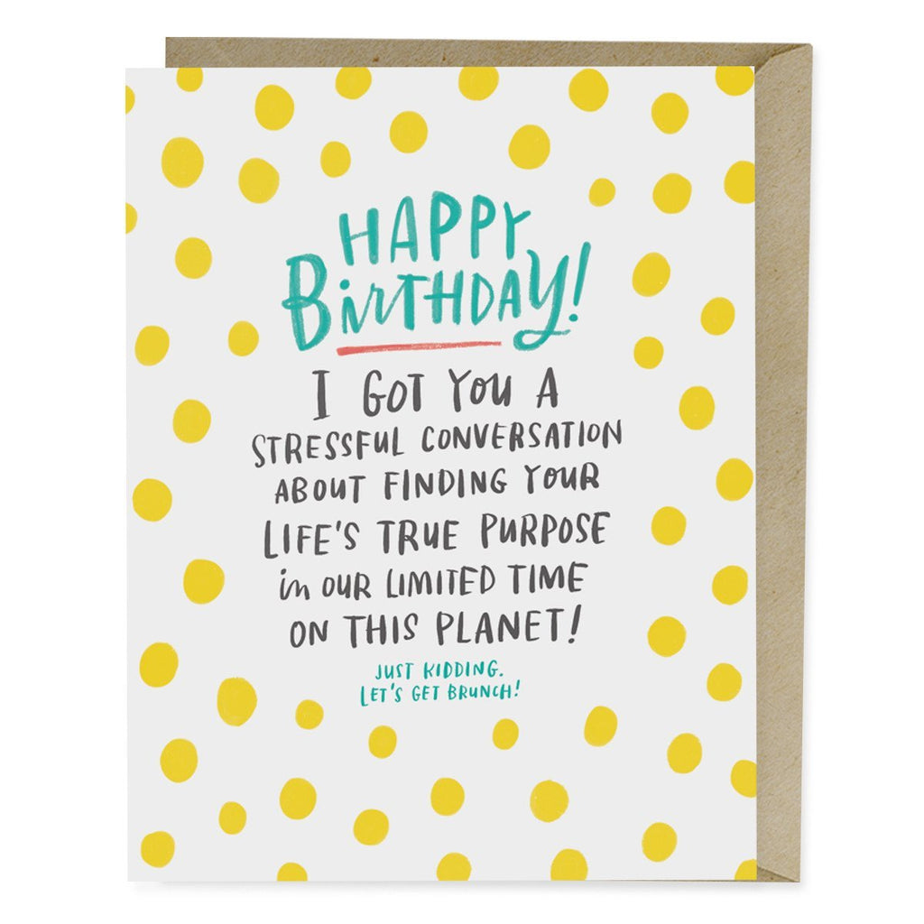 Em & Friends Anxiety Conversation Birthday Card by Em and Friends, SKU 2-02329