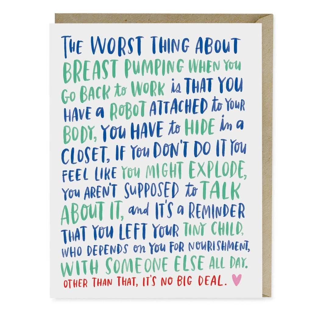 Em & Friends Breast Pumping Parent Support Card Sale Greeting Card by Em and Friends, SKU 2-02419
