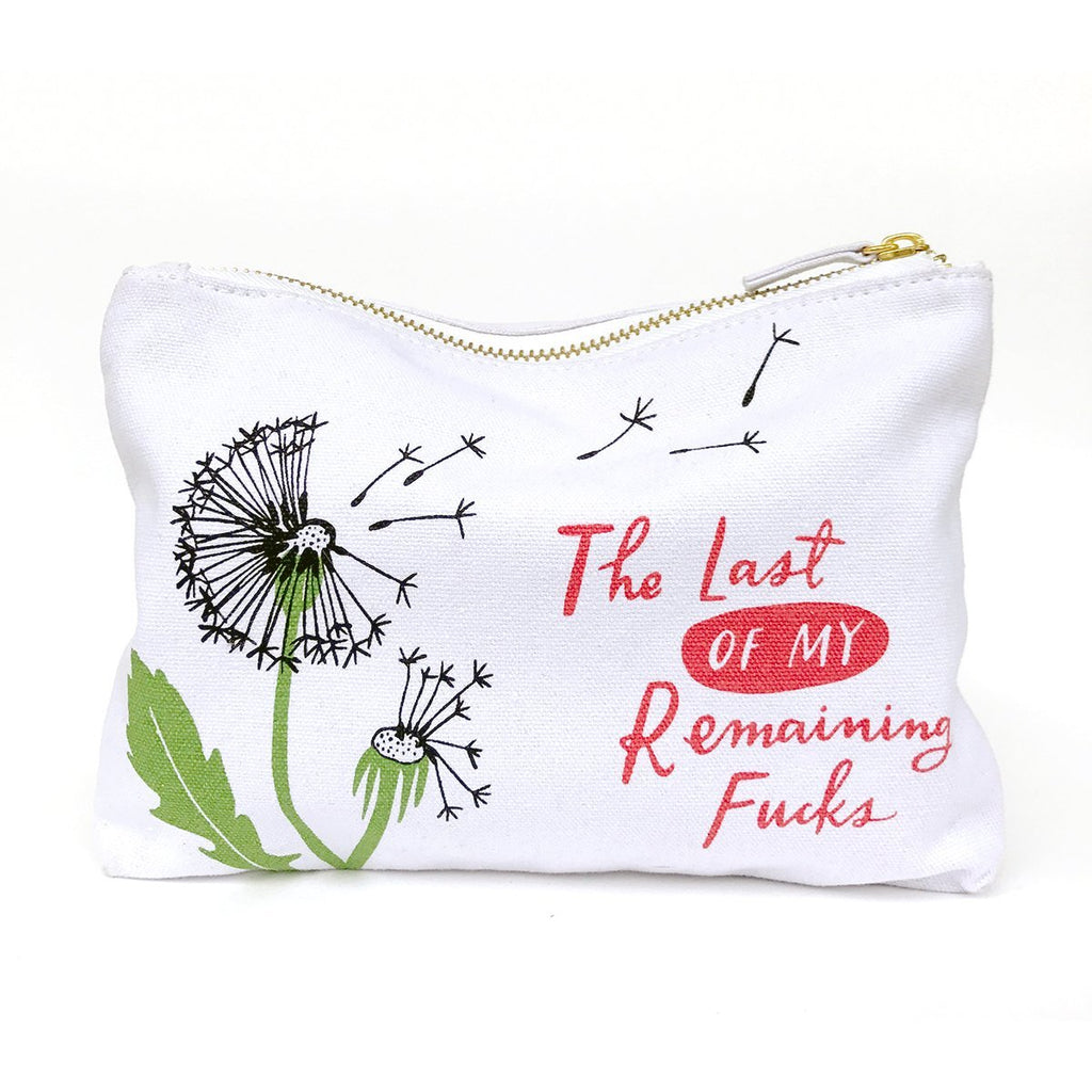 Em & Friends Remaining Fucks Canvas Pouch Funny Canvas Pouch by Em and Friends, SKU 2-02405