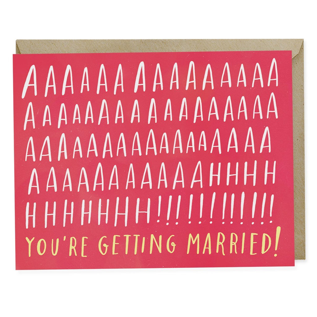 Em & Friends Aaaaaahhh! You're Getting Married! Card Blank Greeting Cards with Envelope by Em and Friends, SKU 2-02025