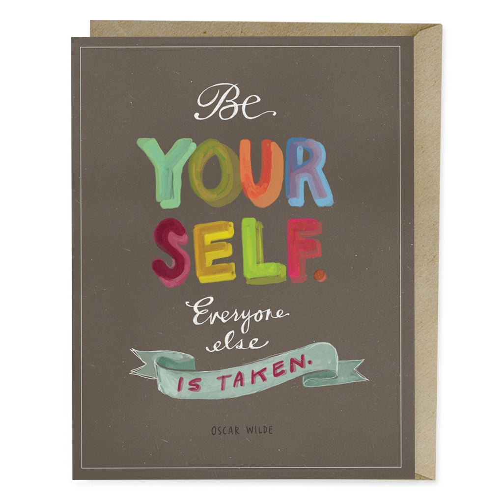 Em & Friends Oscar Wilde "Be Yourself" Card by Em and Friends, SKU 2-02035