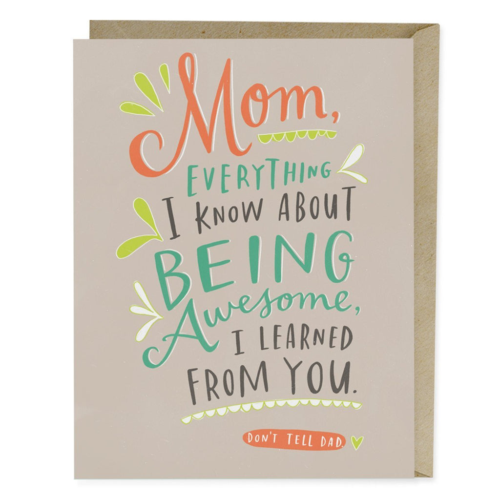 Em & Friends Don't Tell Dad Mother's Day Card Blank Greeting Cards with Envelope by Em and Friends, SKU 2-02073