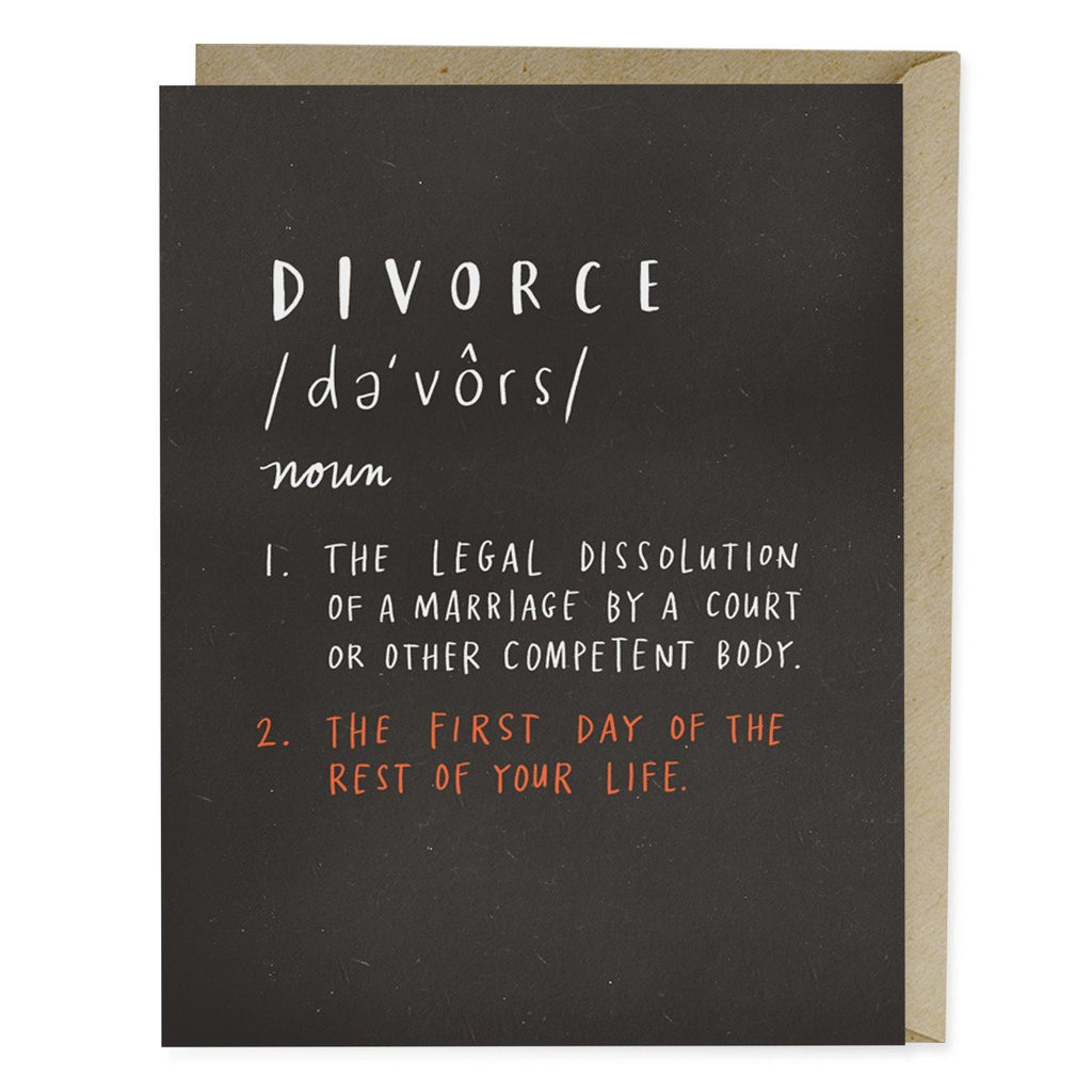 Em & Friends Definition of Divorce Card Blank Greeting Cards with Envelope by Em and Friends, SKU 2-02156