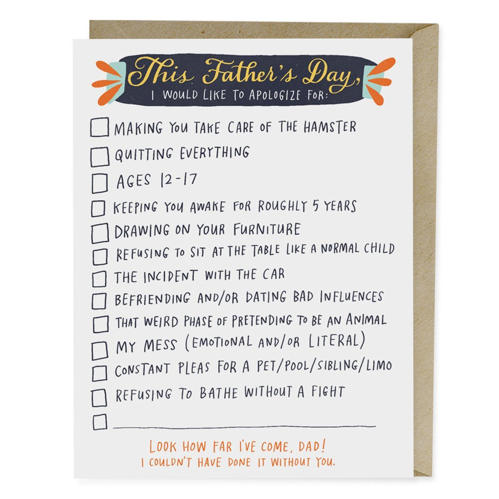 Em & Friends Checklist Father's Day Card Blank Greeting Cards with Envelope by Em and Friends, SKU 2-02170